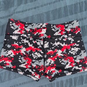 Redline Women's Athletic Shorts - Red, Black, Gray Camo